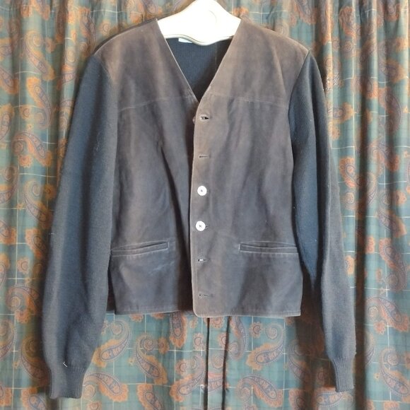 VINTAGE SUEDE CARDIGAN, SWEATER VEST Size M - Picture 2 of 9